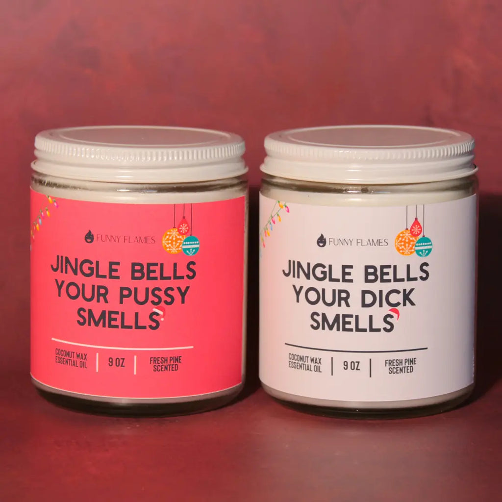 Jingle Bells Your Pussy Smells- funny holiday candle gift DC-Funny Candle Co