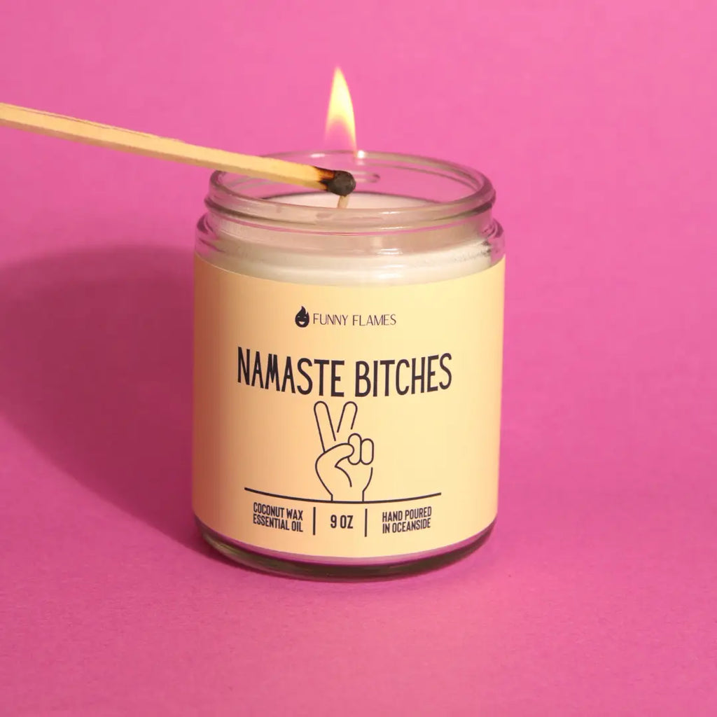 Namaste Bitches (yellow) DC-Funny Candle Co