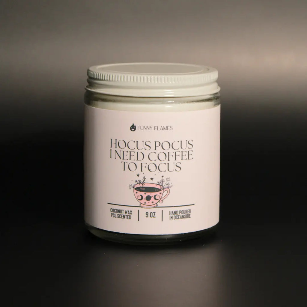 Hocus Pocus, I Need Coffee to Focus DC-Funny Candle Co