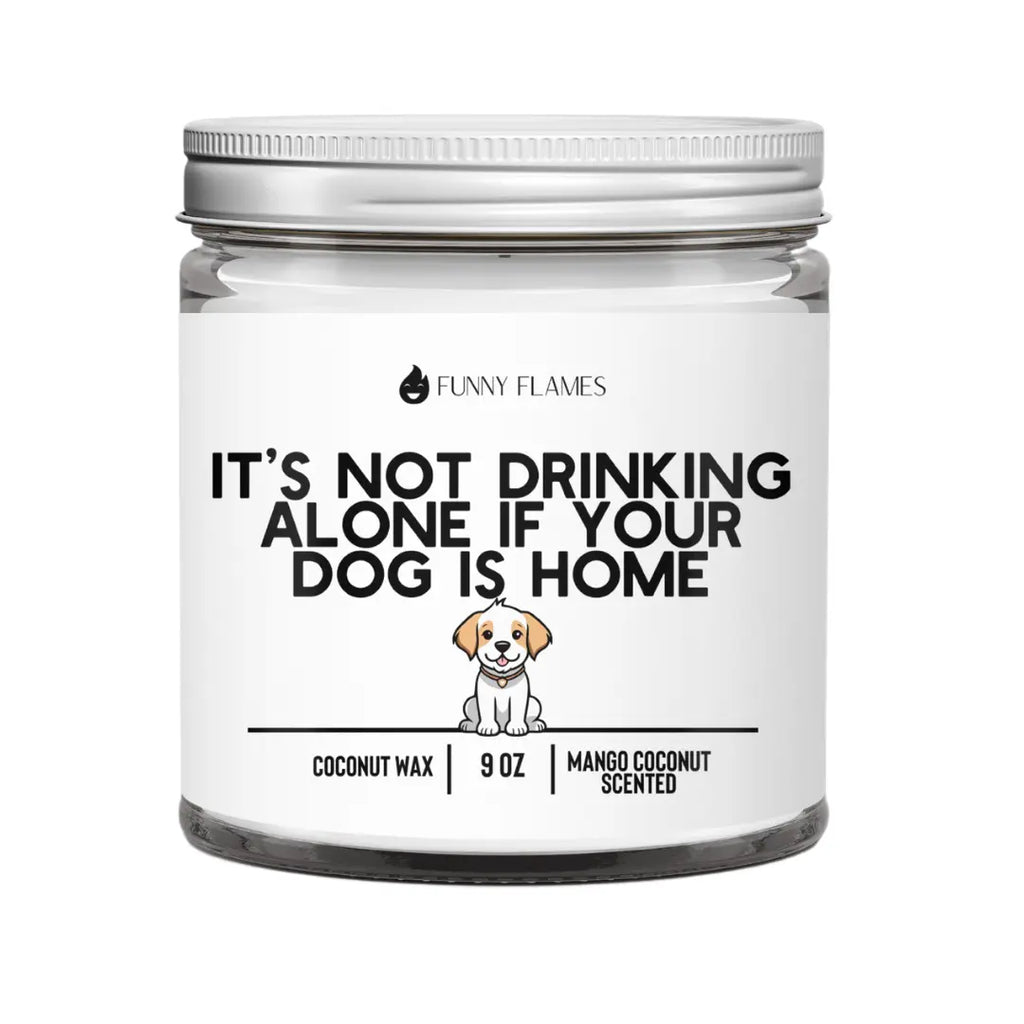 It's Not Drinking Alone If Your Dog Is Home DC-Funny Candle Co
