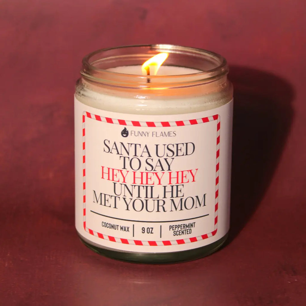 Santa Used To Say Hey Hey Hey Until He Met Your Mom DC-Funny Candle Co