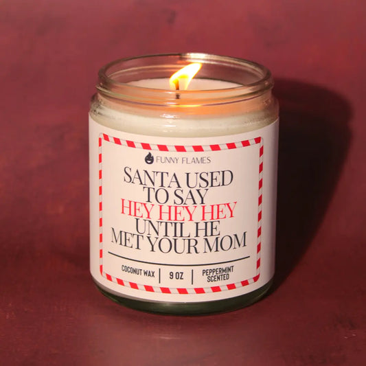 Santa Used To Say Hey Hey Hey Until He Met Your Mom DC-Funny Candle Co