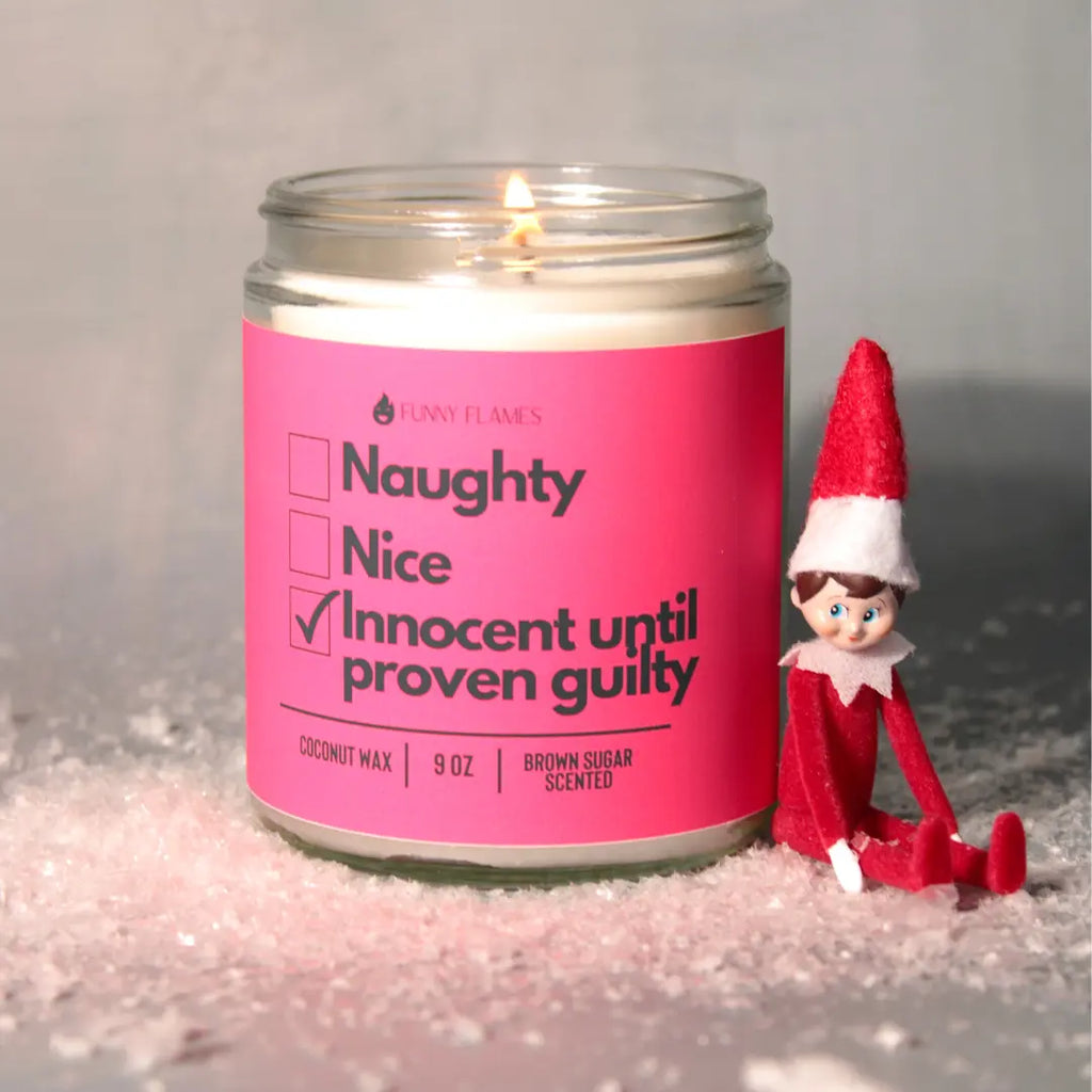 Naughty, Nice, Innocent Until Proven Guilty DC-Funny Candle Co