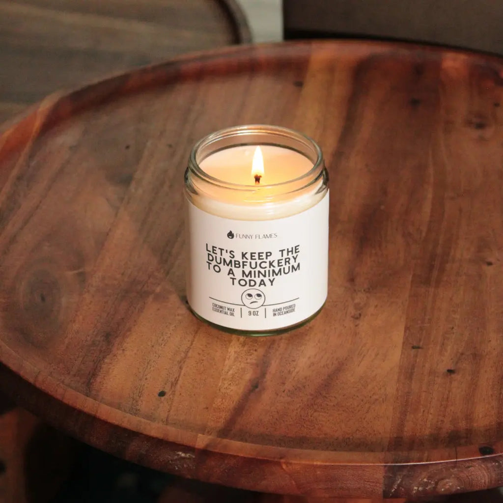 Let's Keep The Dumbfuckery To A Minimum Today DC-Funny Candle Co