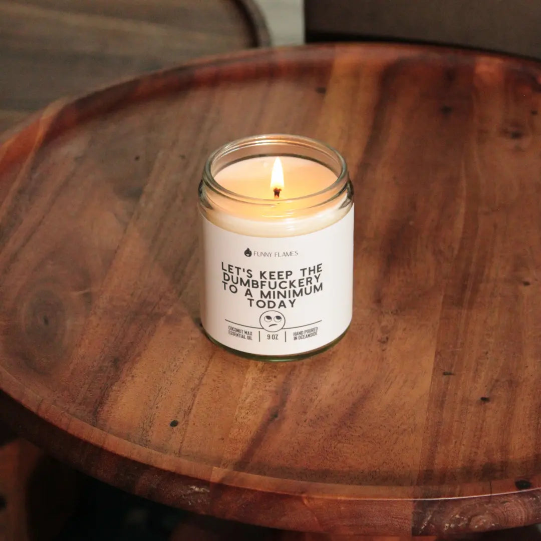 Let's Keep The Dumbfuckery To A Minimum Today DC-Funny Candle Co