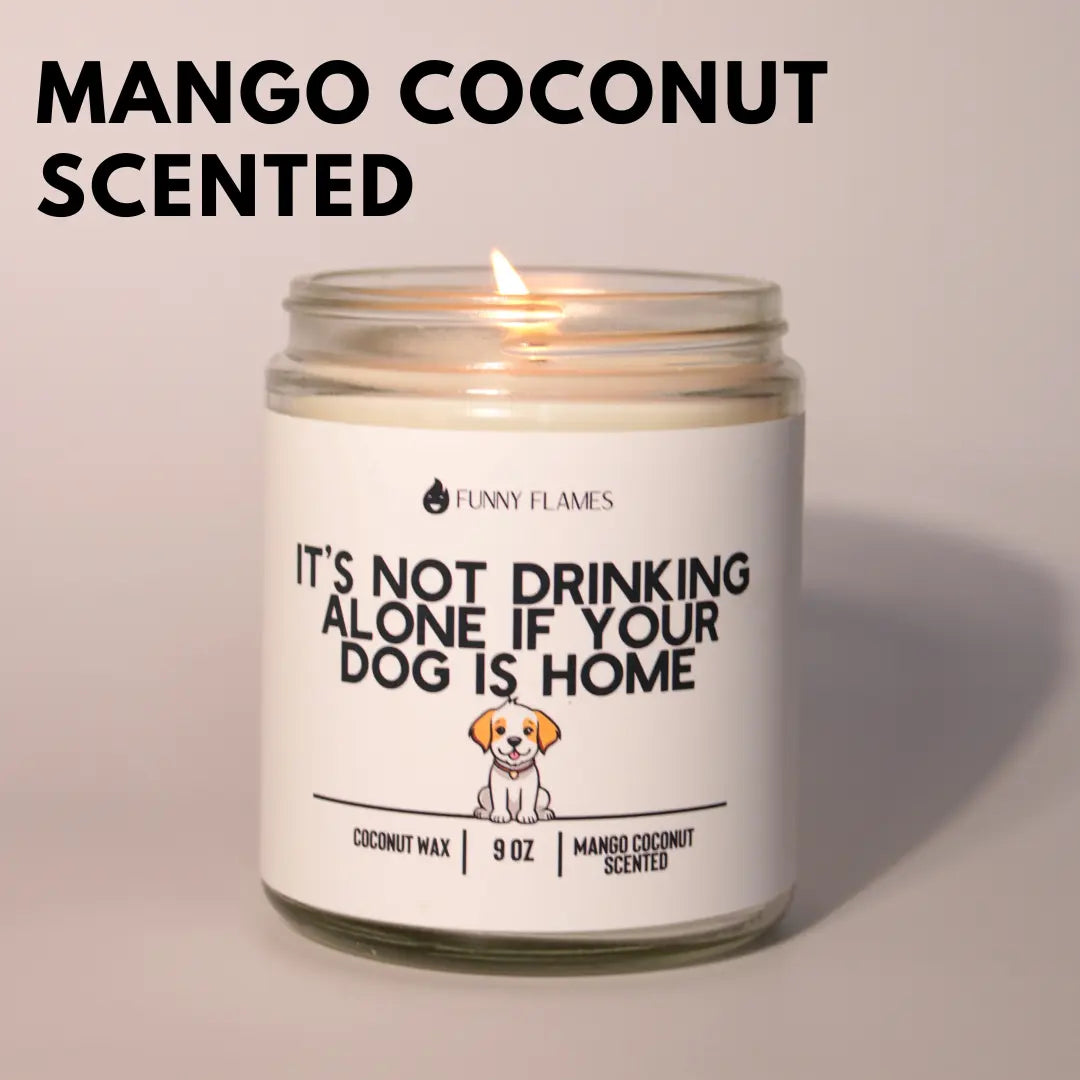 It's Not Drinking Alone If Your Dog Is Home DC-Funny Candle Co