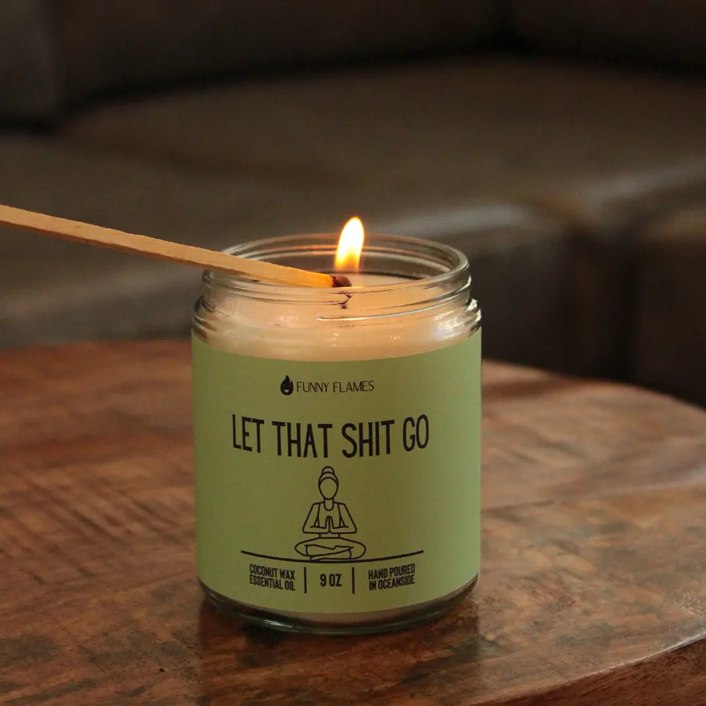 Let That Shit Go (green) DC-Funny Candle Co