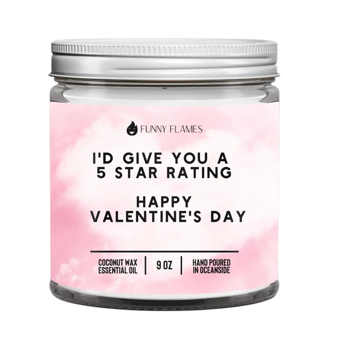 I'd Give You A 5 Star Rating. Happy Valentine's Day DC-Funny Candle Co