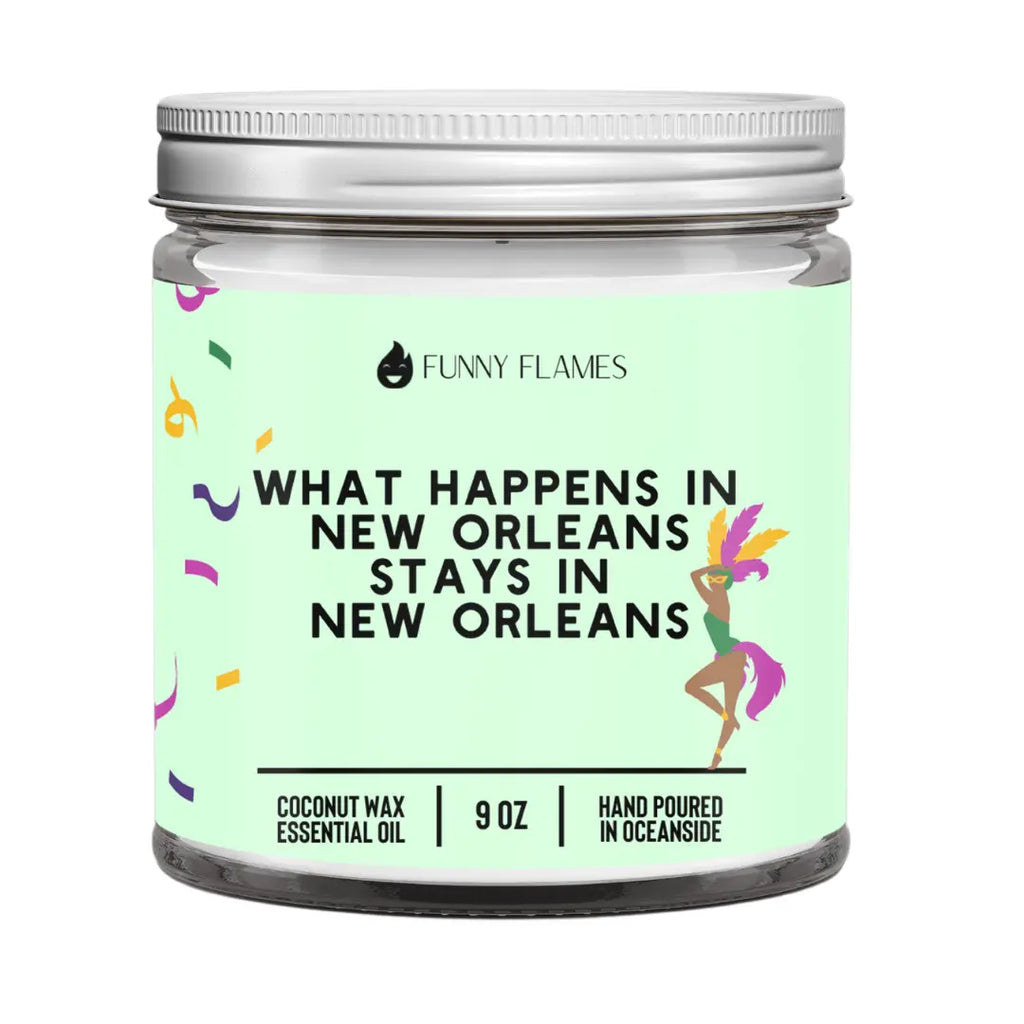 What Happens In New Orleans Stays In New Orleans  (confetti) DC-Funny Candle Co