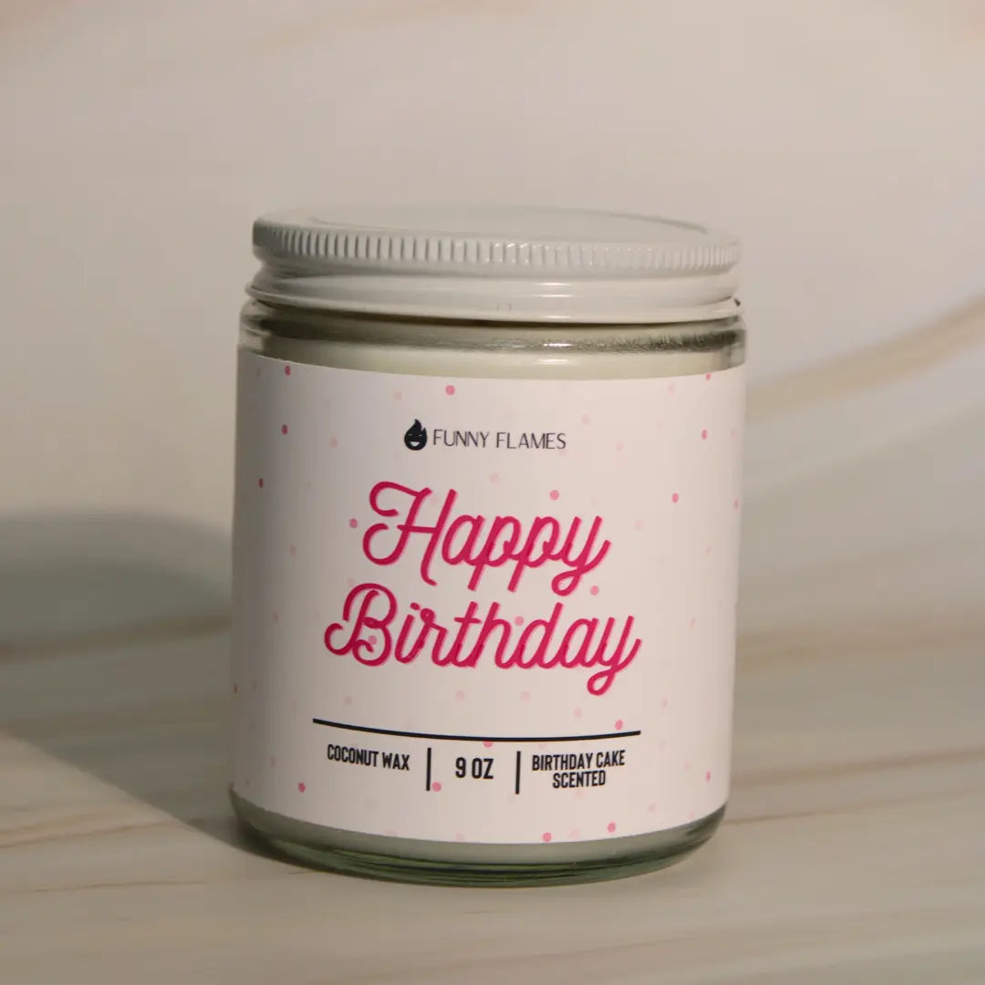 Happy Birthday- Birthday Cake Scented Candle DC-Funny Candle Co