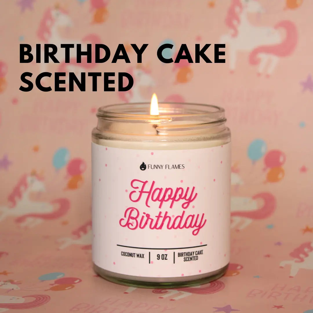 Happy Birthday- Birthday Cake Scented Candle DC-Funny Candle Co