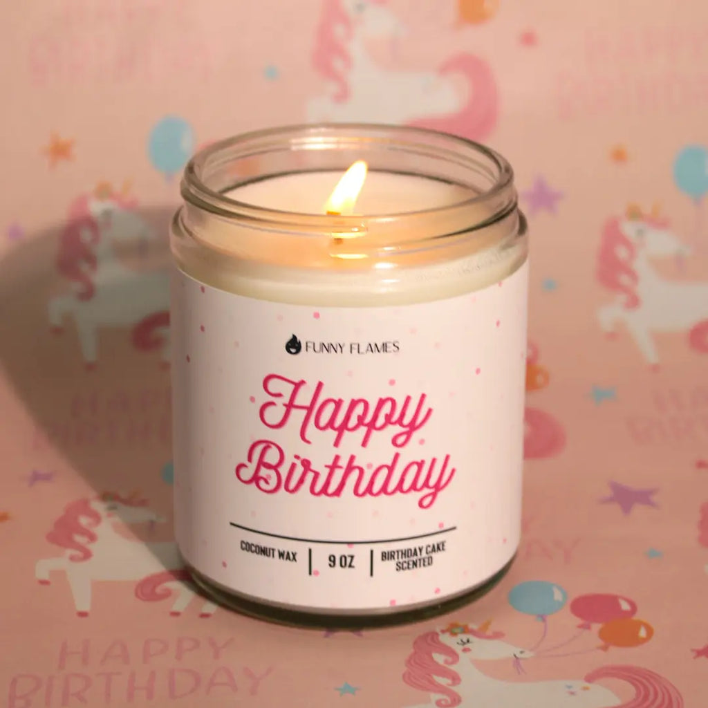 Happy Birthday- Birthday Cake Scented Candle DC-Funny Candle Co