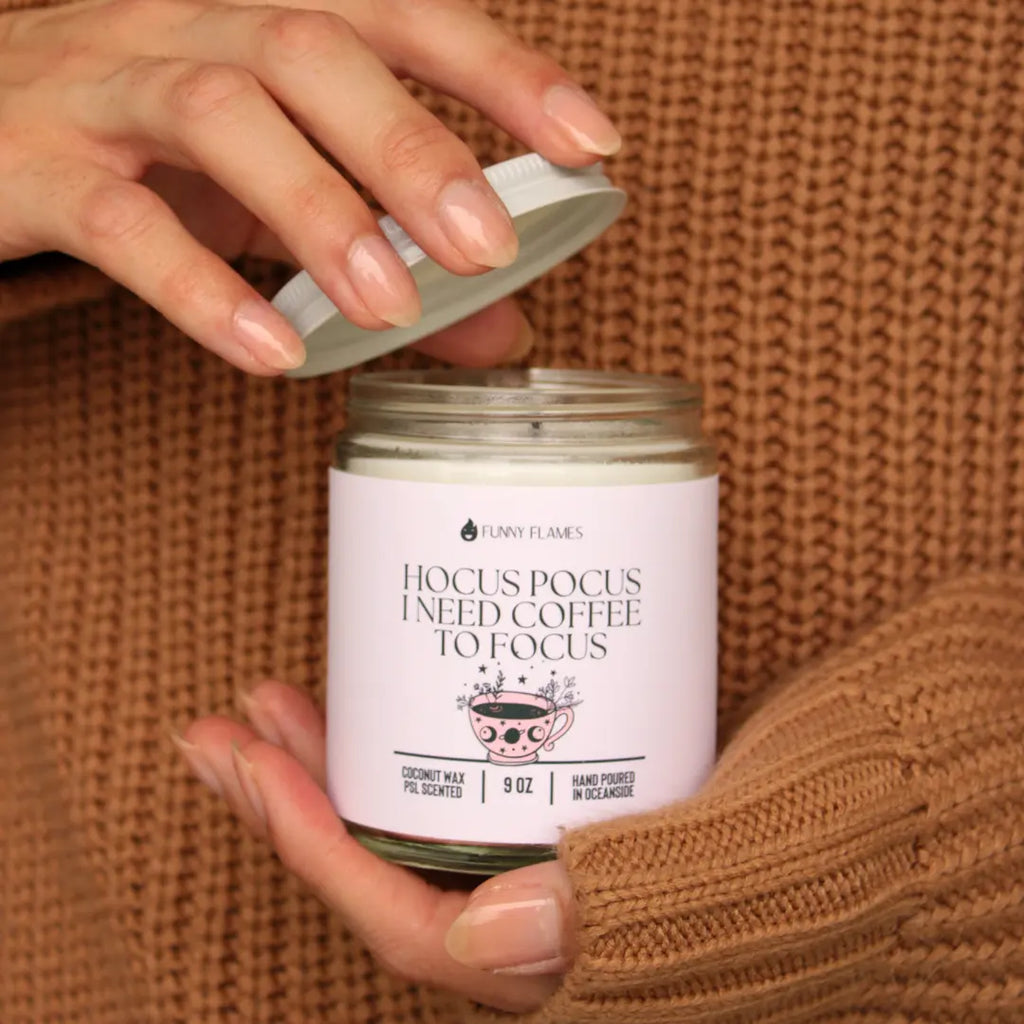 Hocus Pocus, I Need Coffee to Focus DC-Funny Candle Co