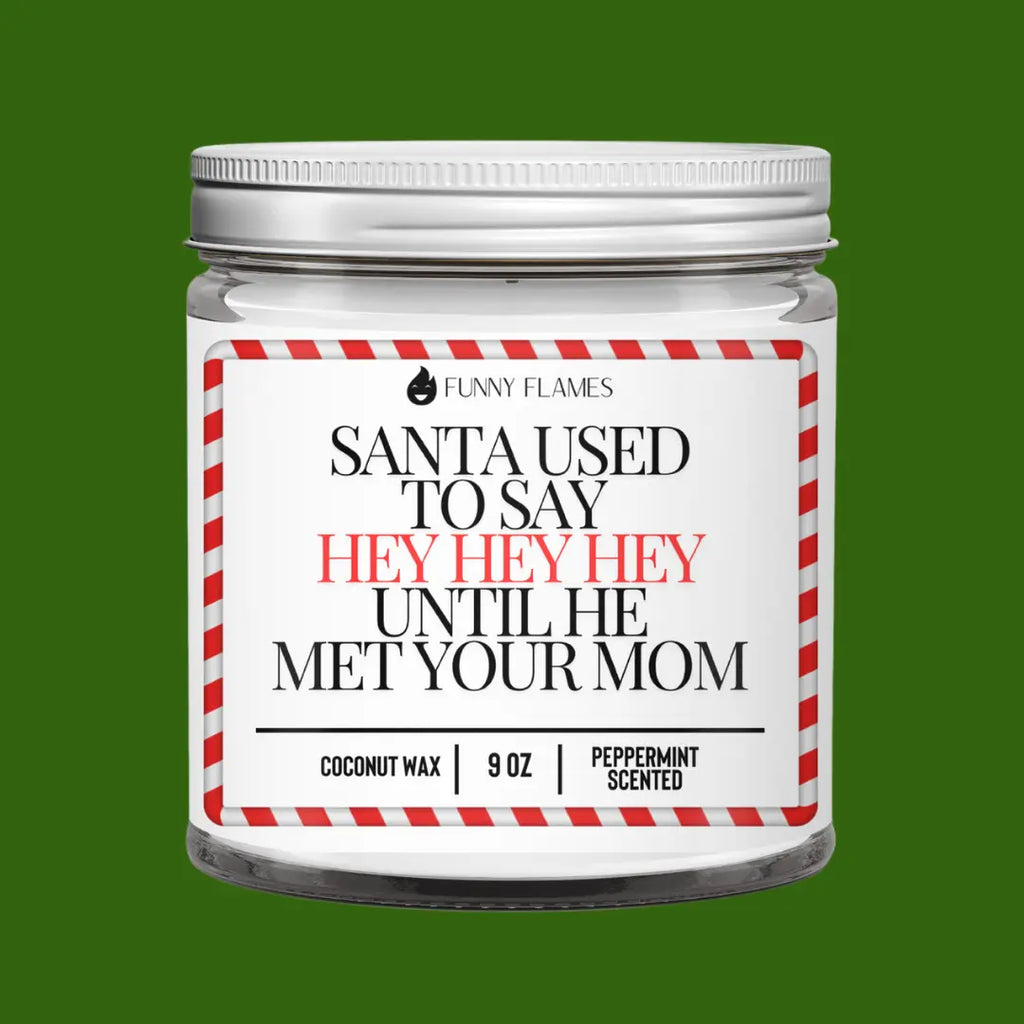 Santa Used To Say Hey Hey Hey Until He Met Your Mom DC-Funny Candle Co