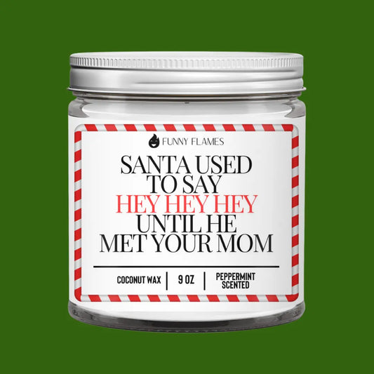 Santa Used To Say Hey Hey Hey Until He Met Your Mom DC-Funny Candle Co