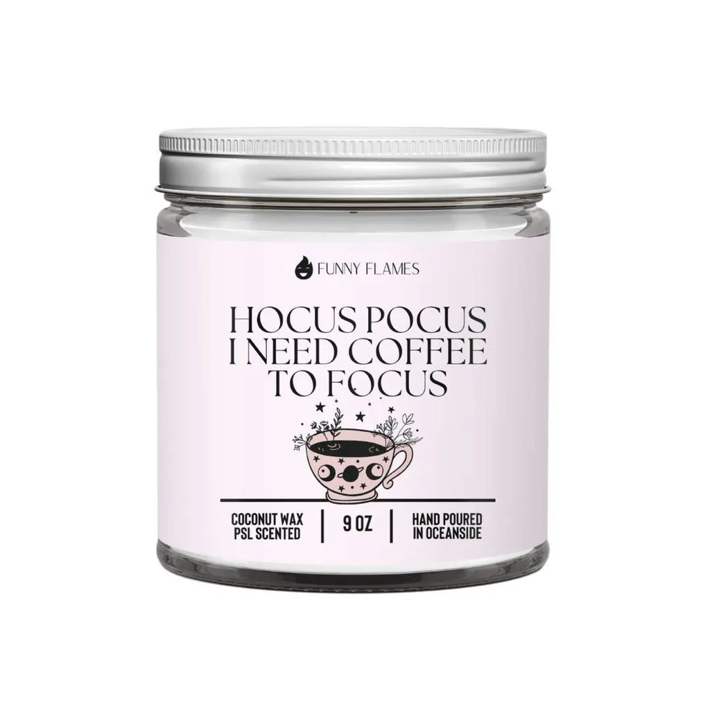 Hocus Pocus, I Need Coffee to Focus DC-Funny Candle Co
