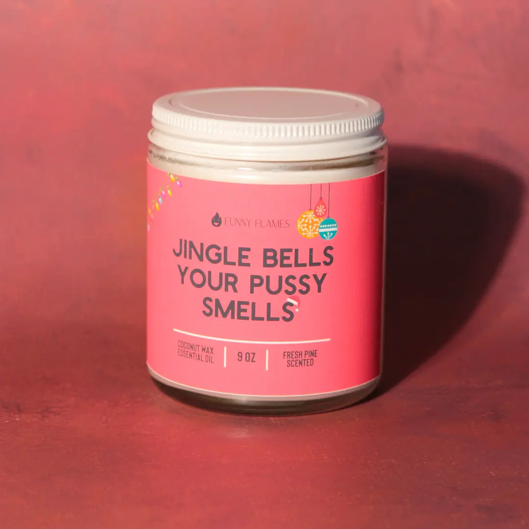 Jingle Bells Your Pussy Smells- funny holiday candle gift DC-Funny Candle Co