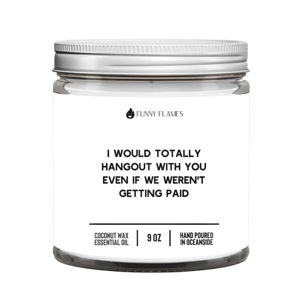 I Would Totally Hangout With You, Even If We Weren't Getting Paid DC-Funny Candle Co