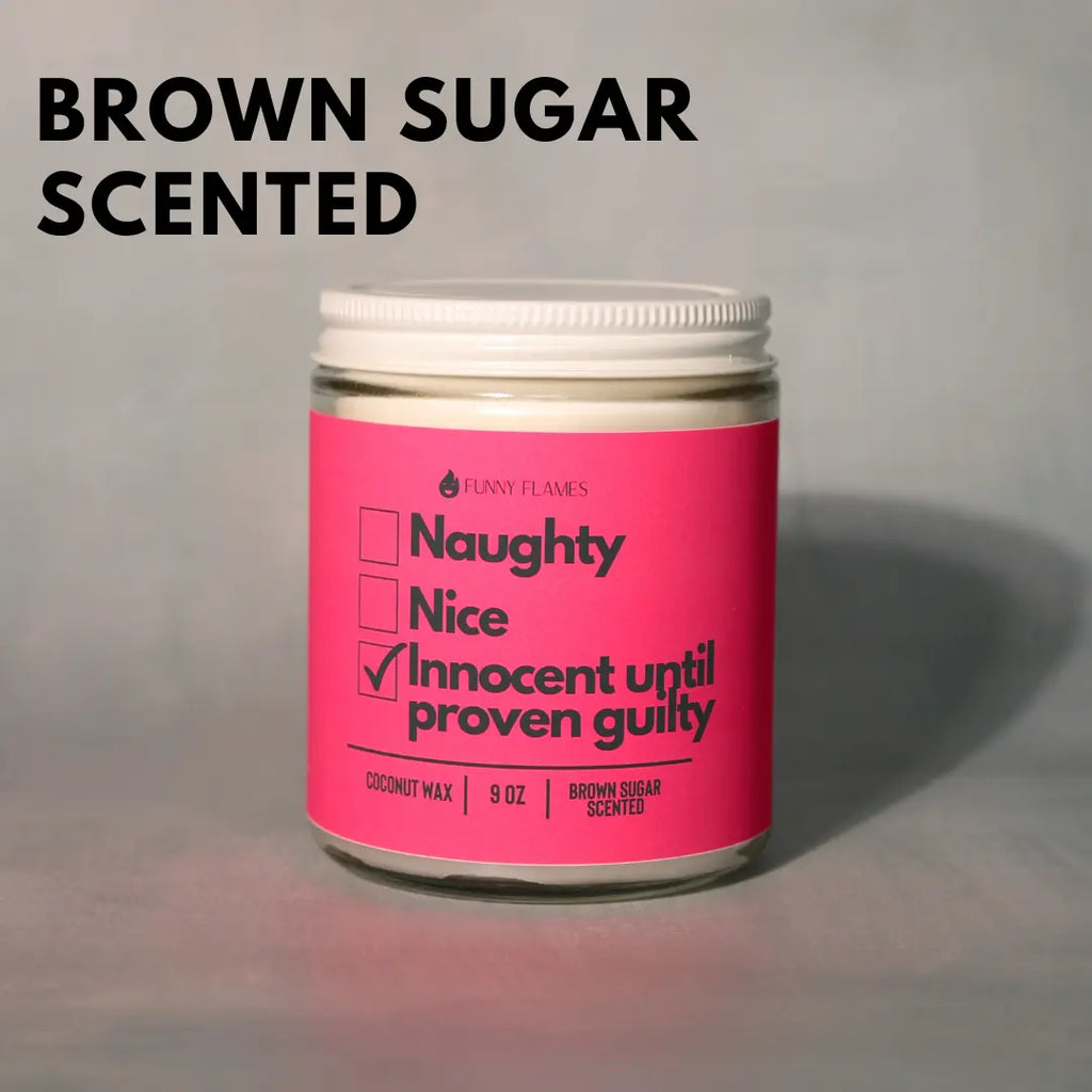 Naughty, Nice, Innocent Until Proven Guilty DC-Funny Candle Co