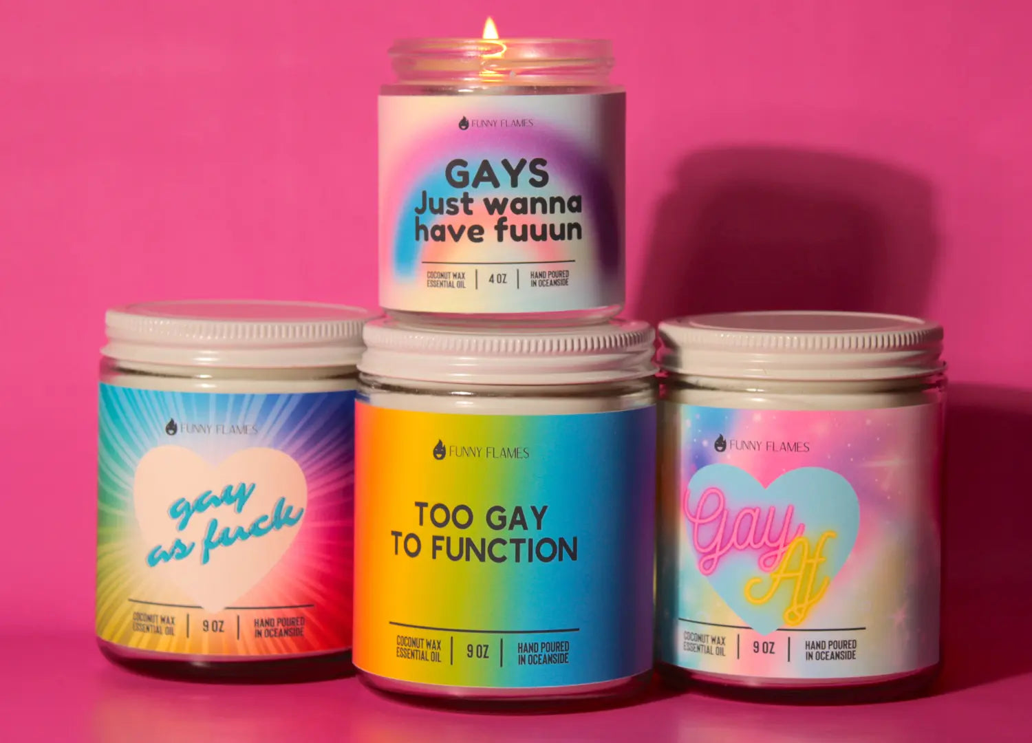 Too Gay To Function DC-Funny Candle Co