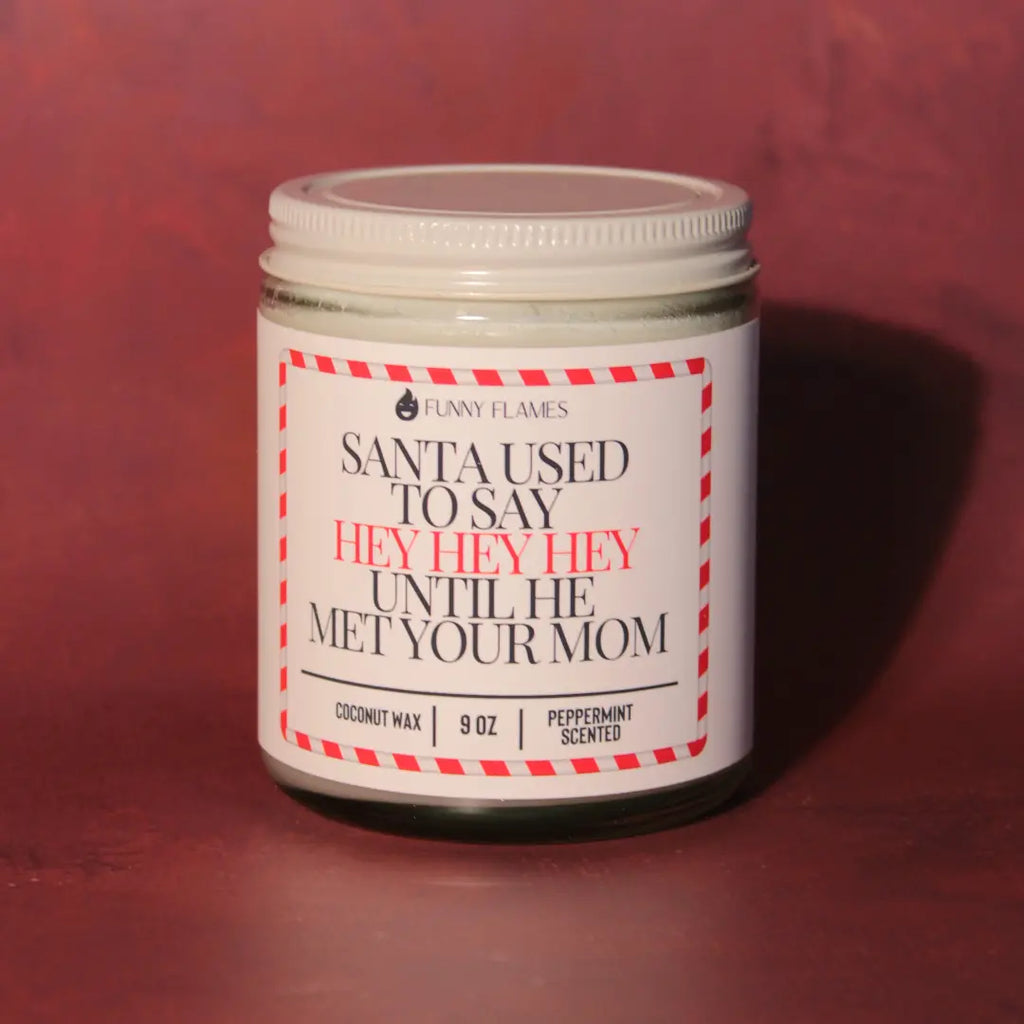 Santa Used To Say Hey Hey Hey Until He Met Your Mom DC-Funny Candle Co