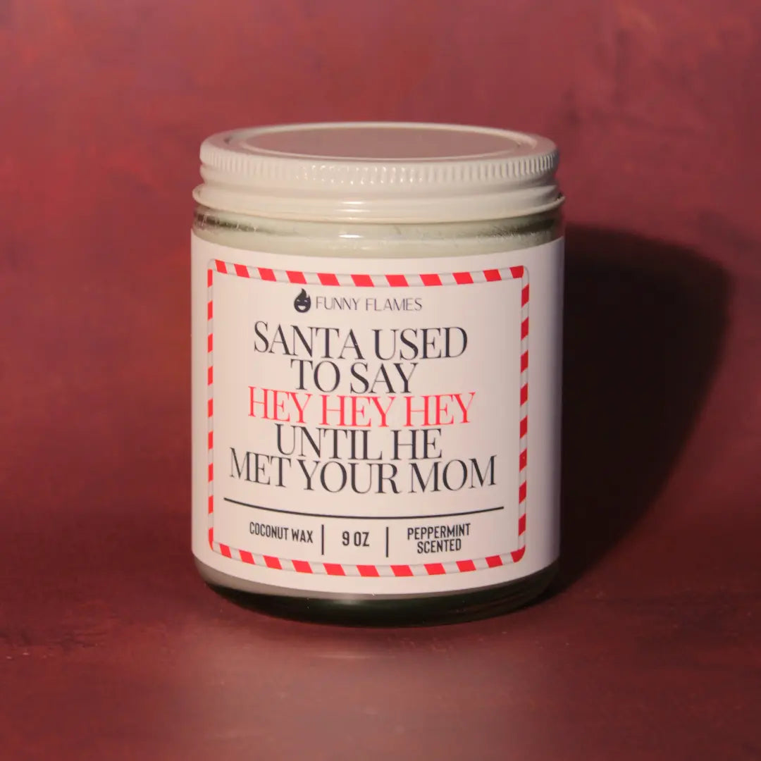 Santa Used To Say Hey Hey Hey Until He Met Your Mom DC-Funny Candle Co