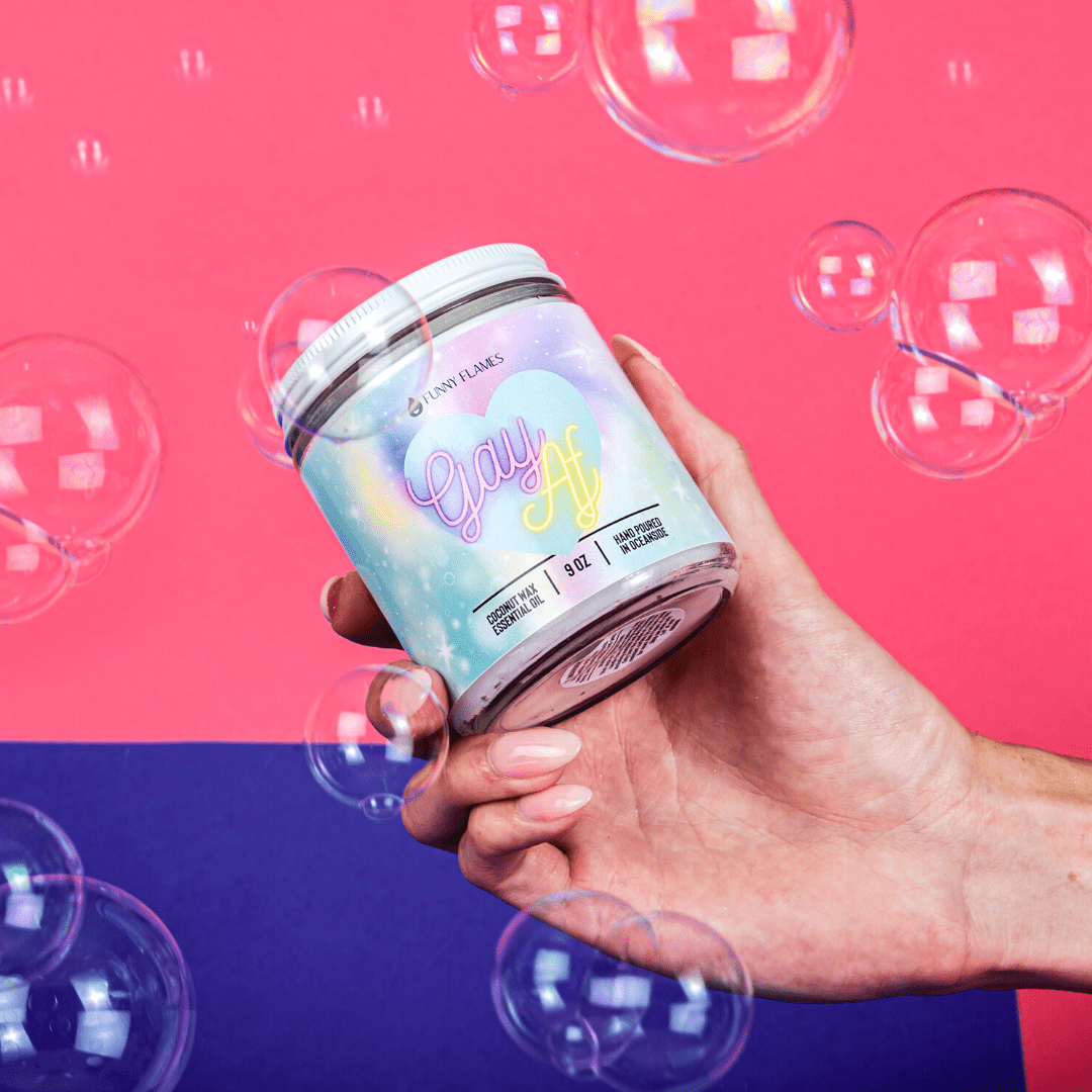 Gay Af - LGBTQ+ Candle - Funny Flames