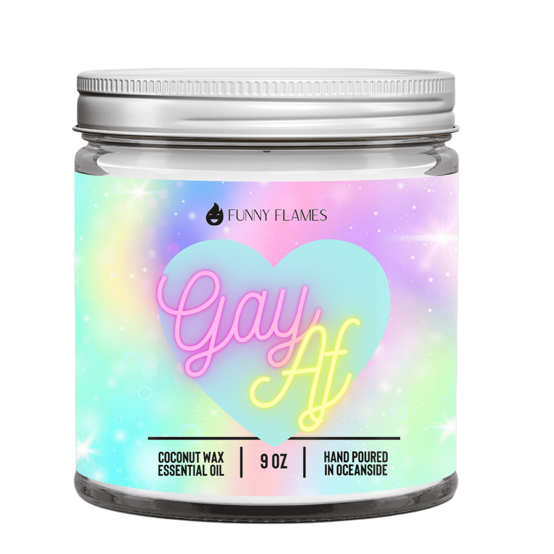 Gay Af - LGBTQ+ Candle - Funny Flames