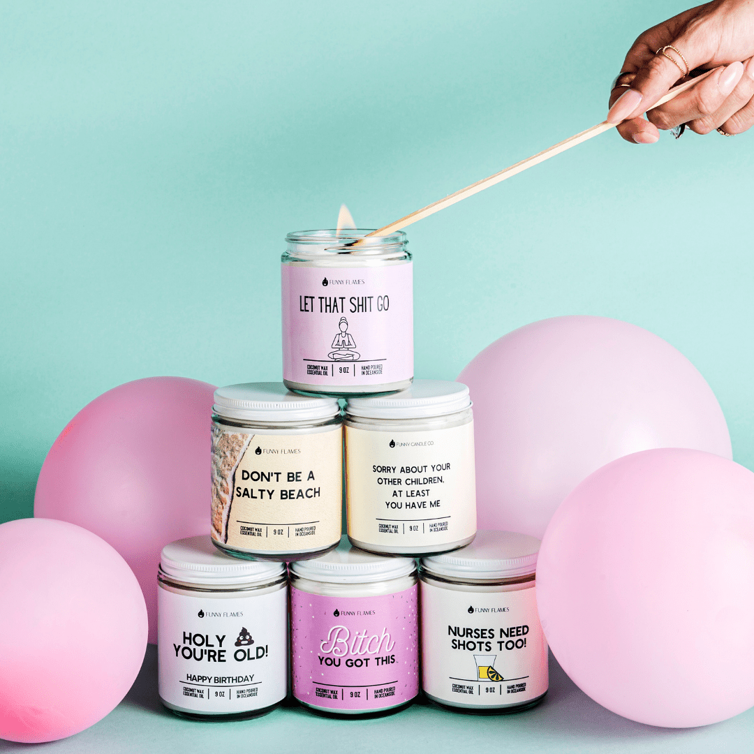 Let That Shit Go (pink) - Funny Candle - Funny Flames